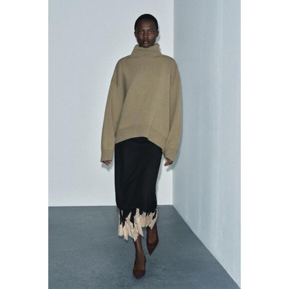 ZARA ZW COLLECTION COMBINED LACE SKIRT - Picture 6 of 9